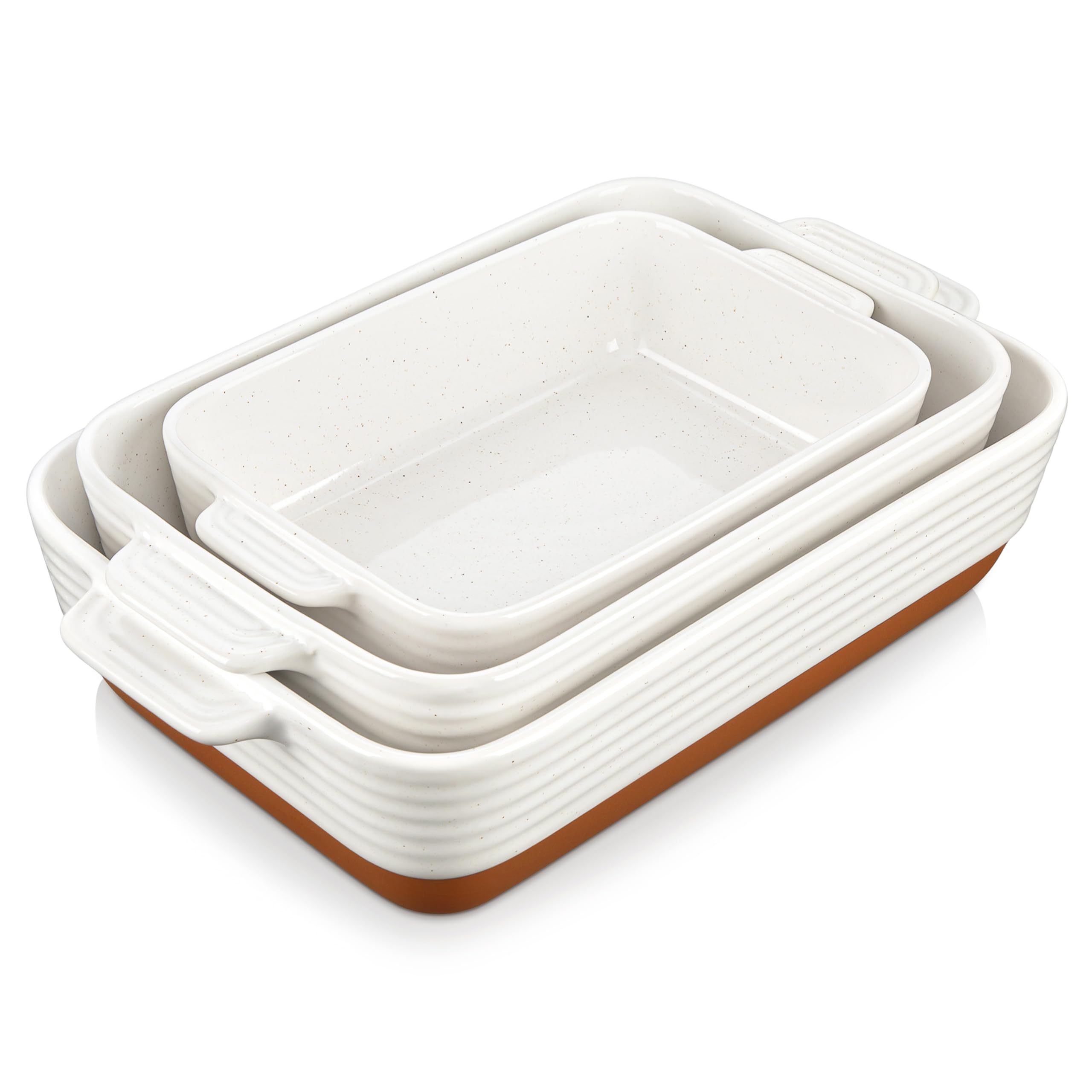 Malacasa Tara cazuela rectangular 14.5 pulgadas con mangos, ideal para hornear.