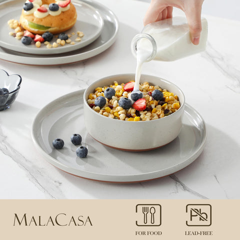 MALACASA Tara cuenco cereal 750 ml, práctico para desayunos y sopas