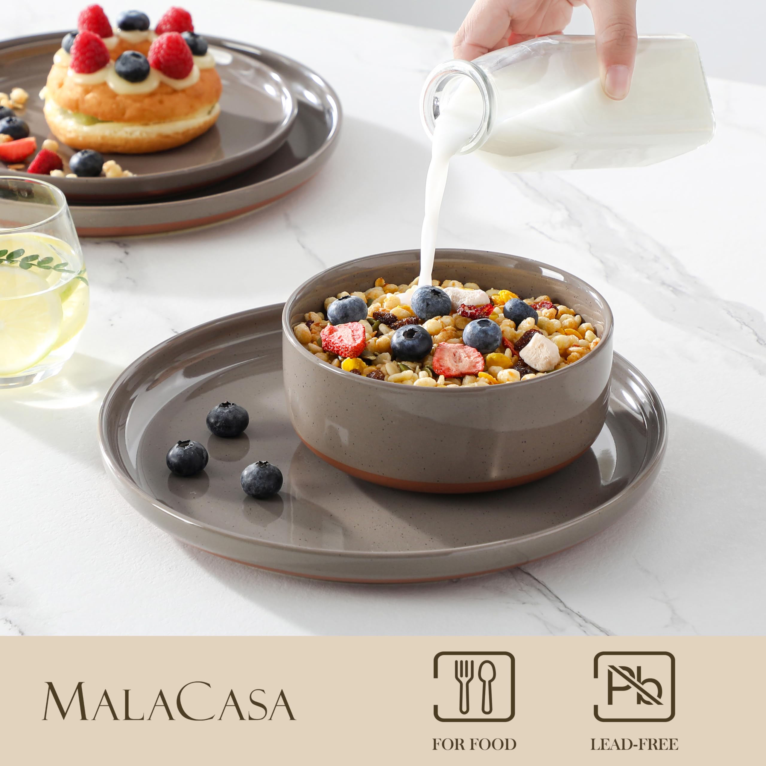 Malacasa Tara: cuencos de cereal de 26 oz para desayunos abundantes.