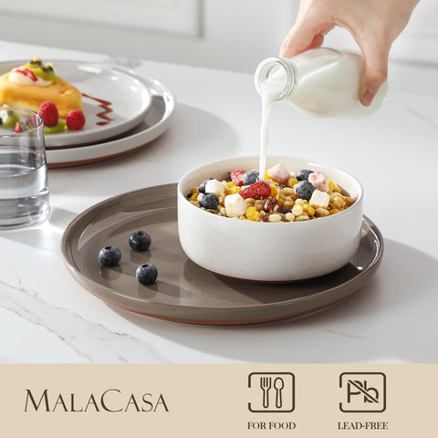 MALACASA Tara cuenco cereal, 26 onzas, cómodo para desayunos abundantes.