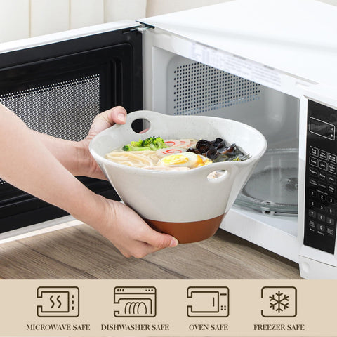 MALACASA Tara diseno conico del tazon ramen para mayor estabilidad.