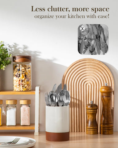 Encimera ordenada con MALACASA Tara, solución decorativa y práctica