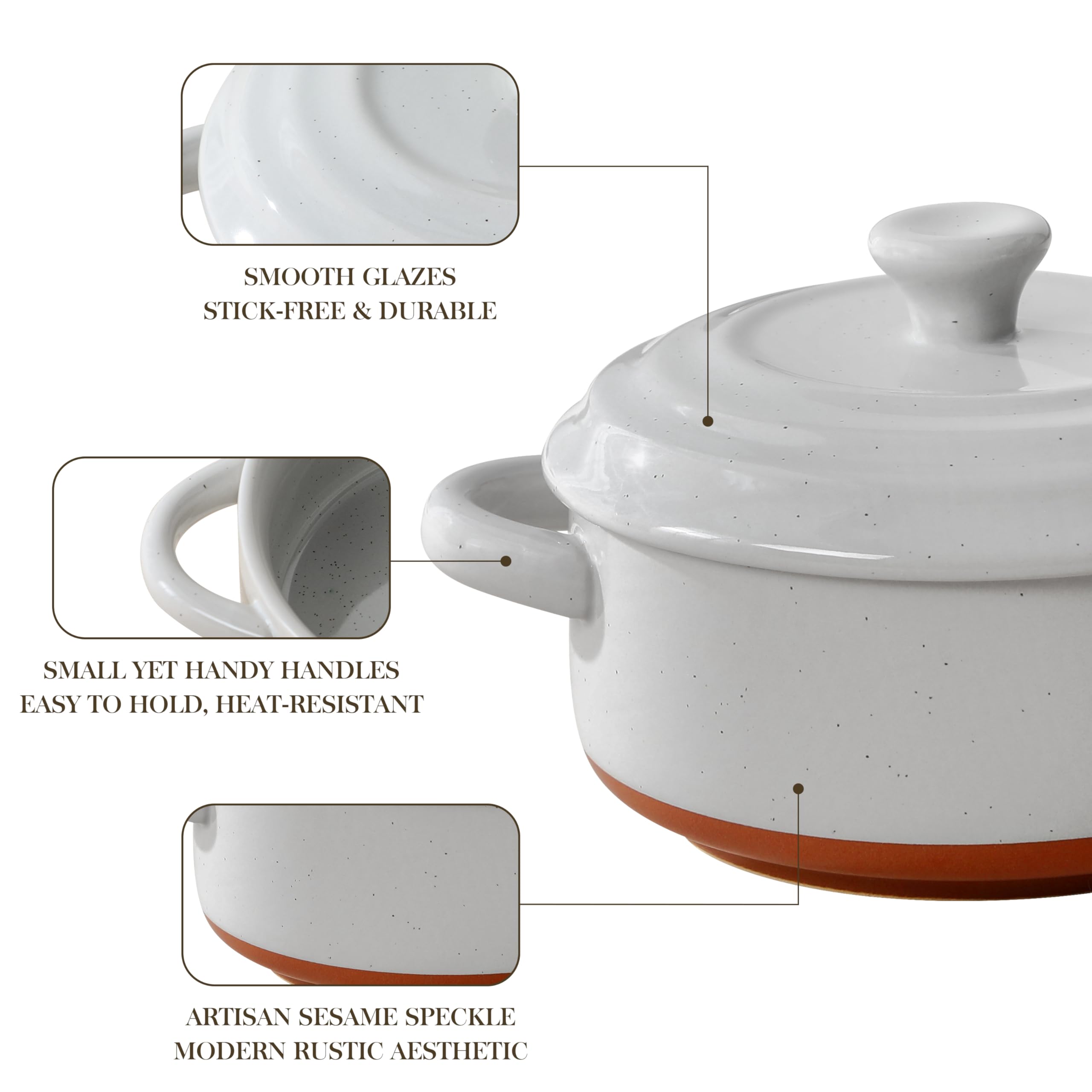 MALACASA Tara mini cocotte apilable para ahorrar espacio en la cocina