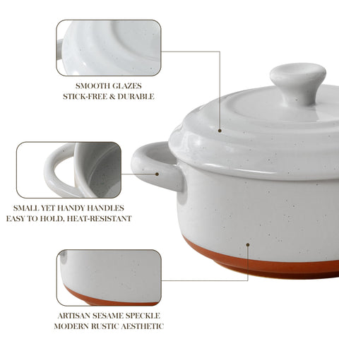 MALACASA Tara mini cocotte apilable para ahorrar espacio en la cocina