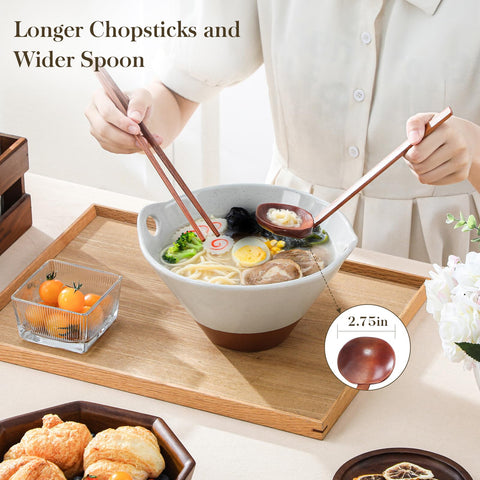 MALACASA Tara palillos de madera para ramen y toppings.