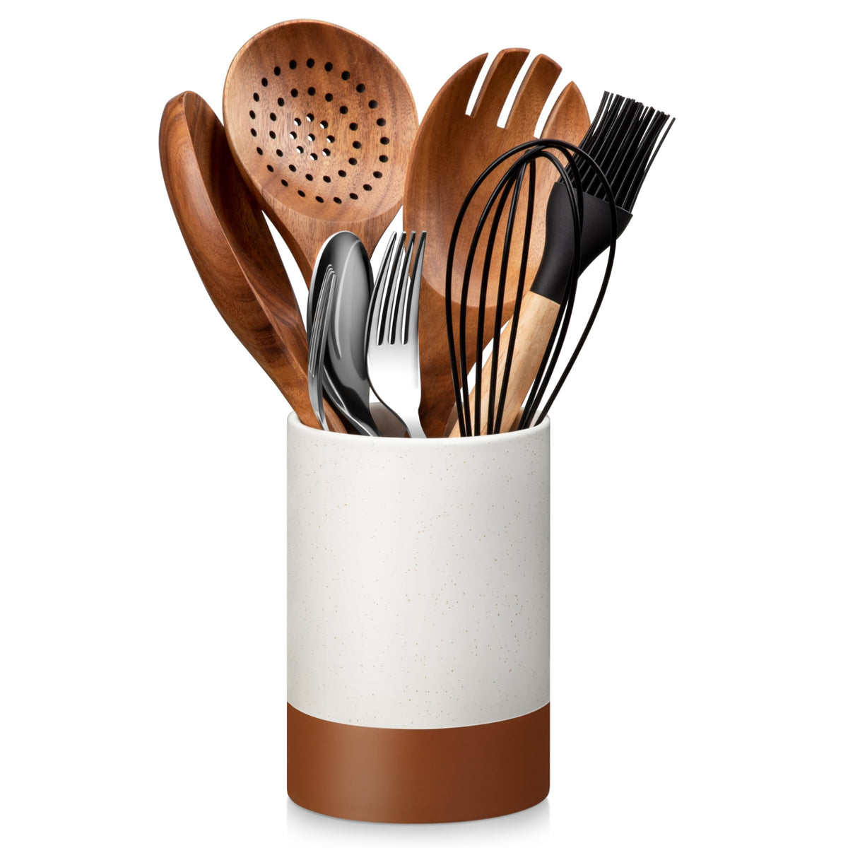MALACASA Tara porta-utensilios cerámico de 5,5 pulgadas para utensilios diarios