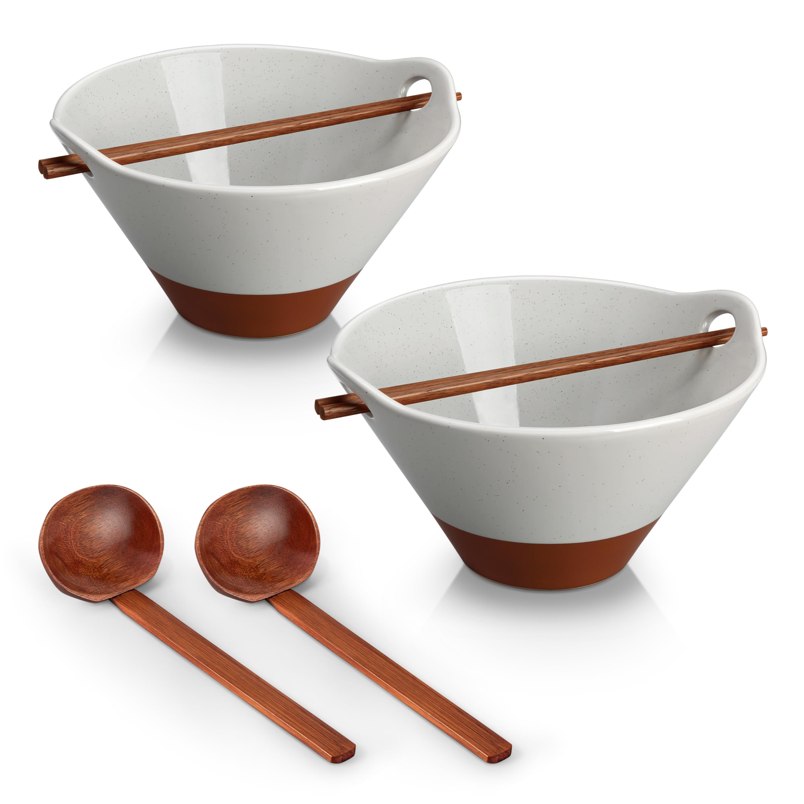 MALACASA Tara tazon ramen ceramico gris caqui de 42oz y estilo elegante.