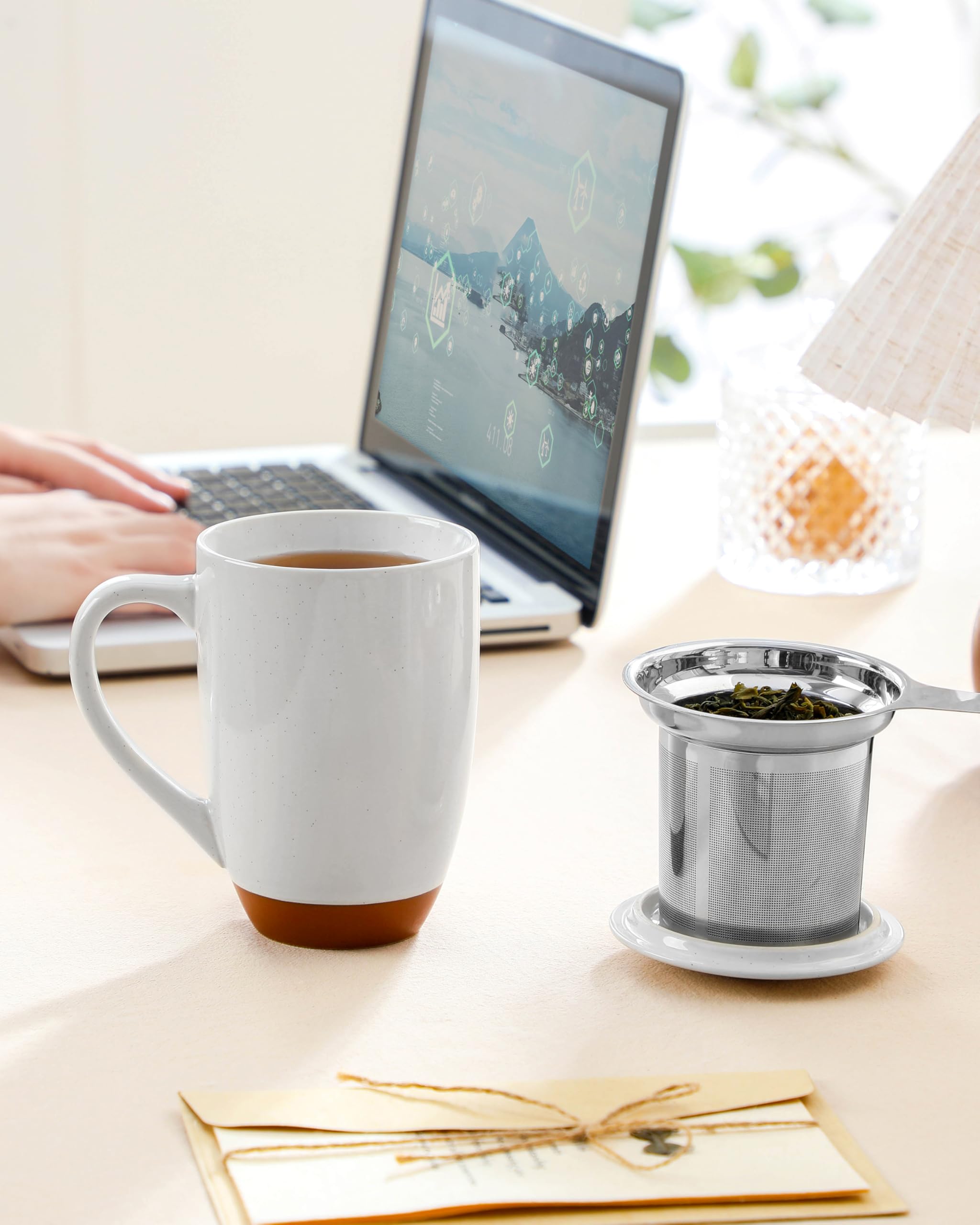 Taza MALACASA apta para microondas y lavavajillas, limpieza fácil.