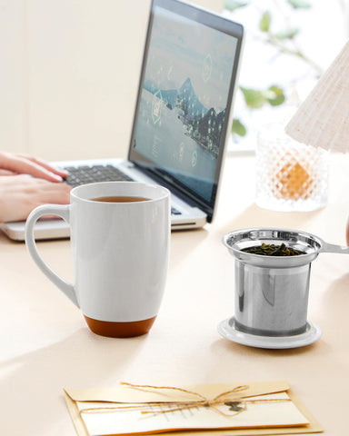 Taza MALACASA apta para microondas y lavavajillas, limpieza fácil.