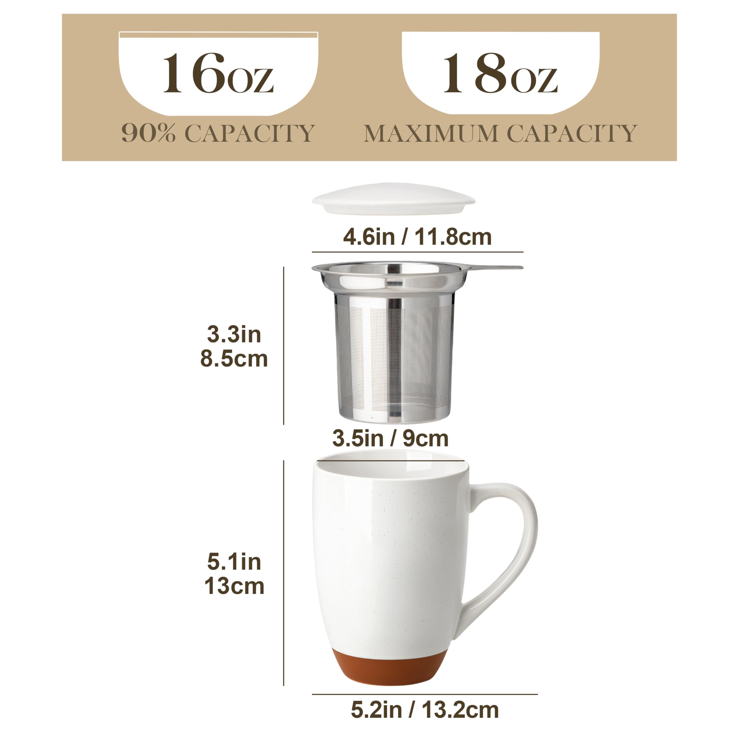 Taza MALACASA con tapa doble uso que funciona como posavasos para infusor.
