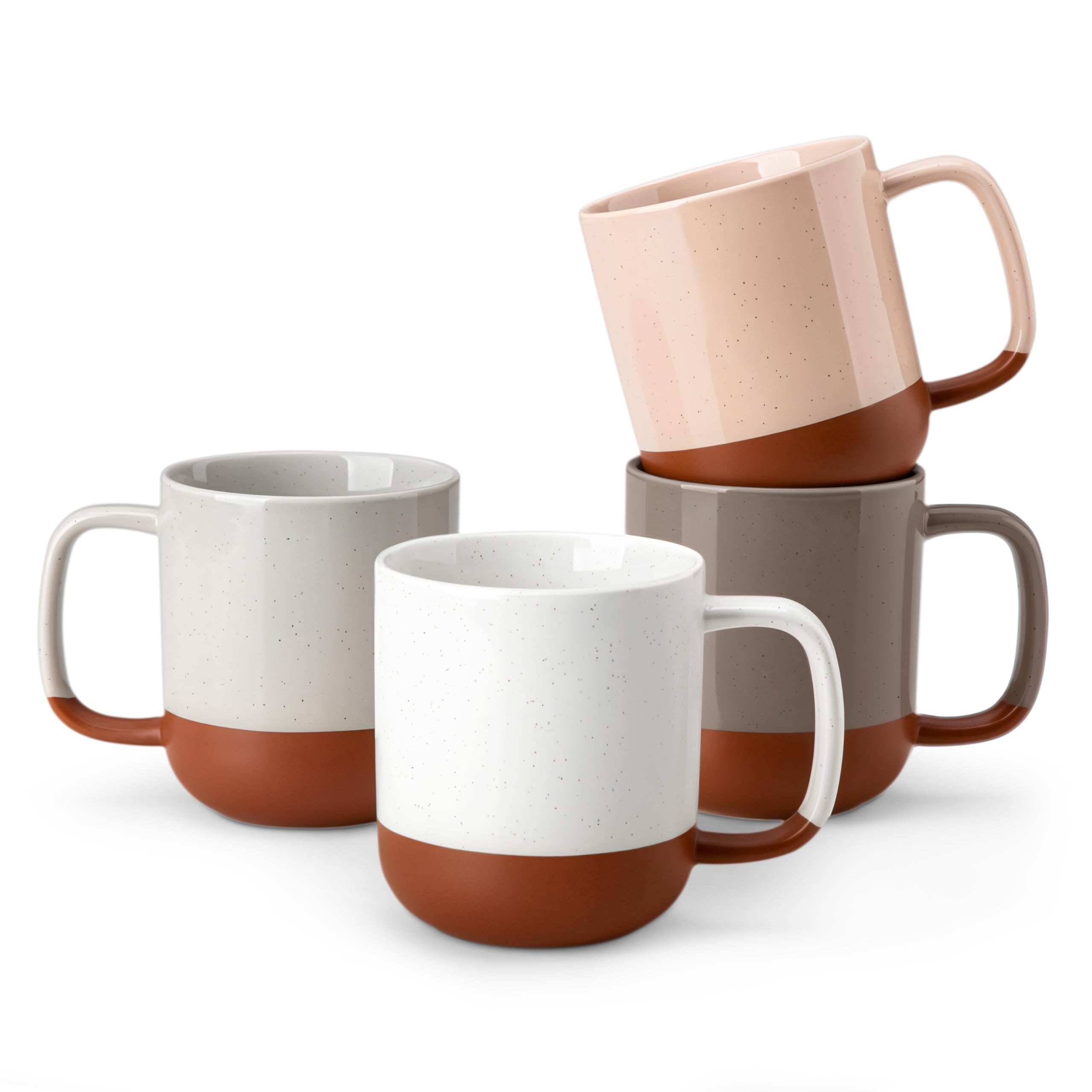 MALACASA Serie Tara: tazas cerámicas 11oz y 16oz para café o té, aptas para microondas.