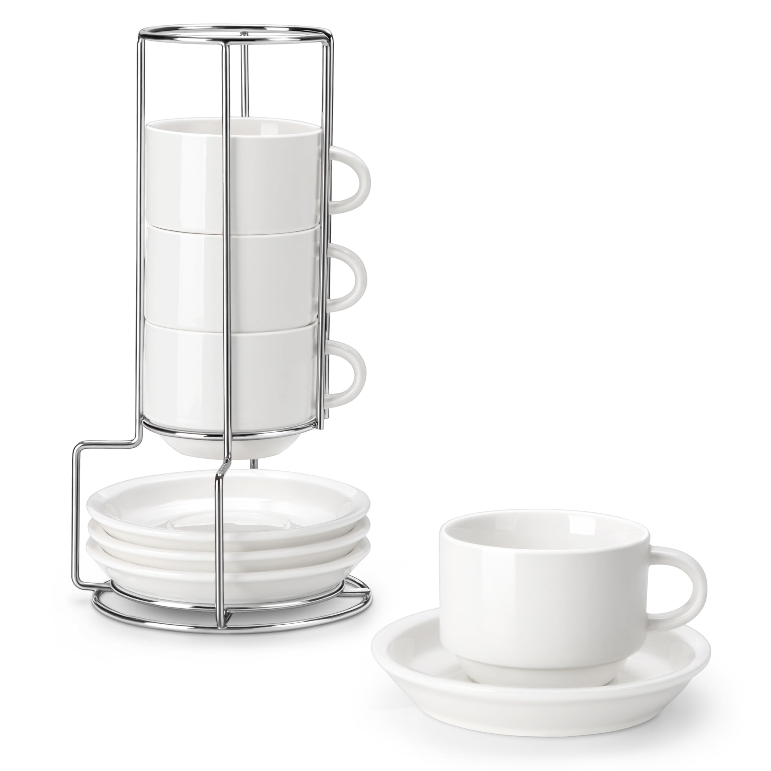 MALACASA tazas espresso 8 oz conjunto de 4 para espresso intenso.