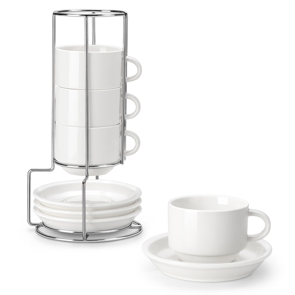 MALACASA tazas espresso 8 oz conjunto de 4 para espresso intenso.