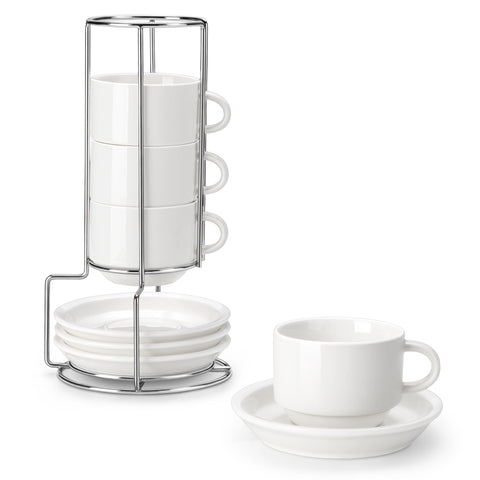 MALACASA tazas espresso 8 oz conjunto de 4 para espresso intenso.