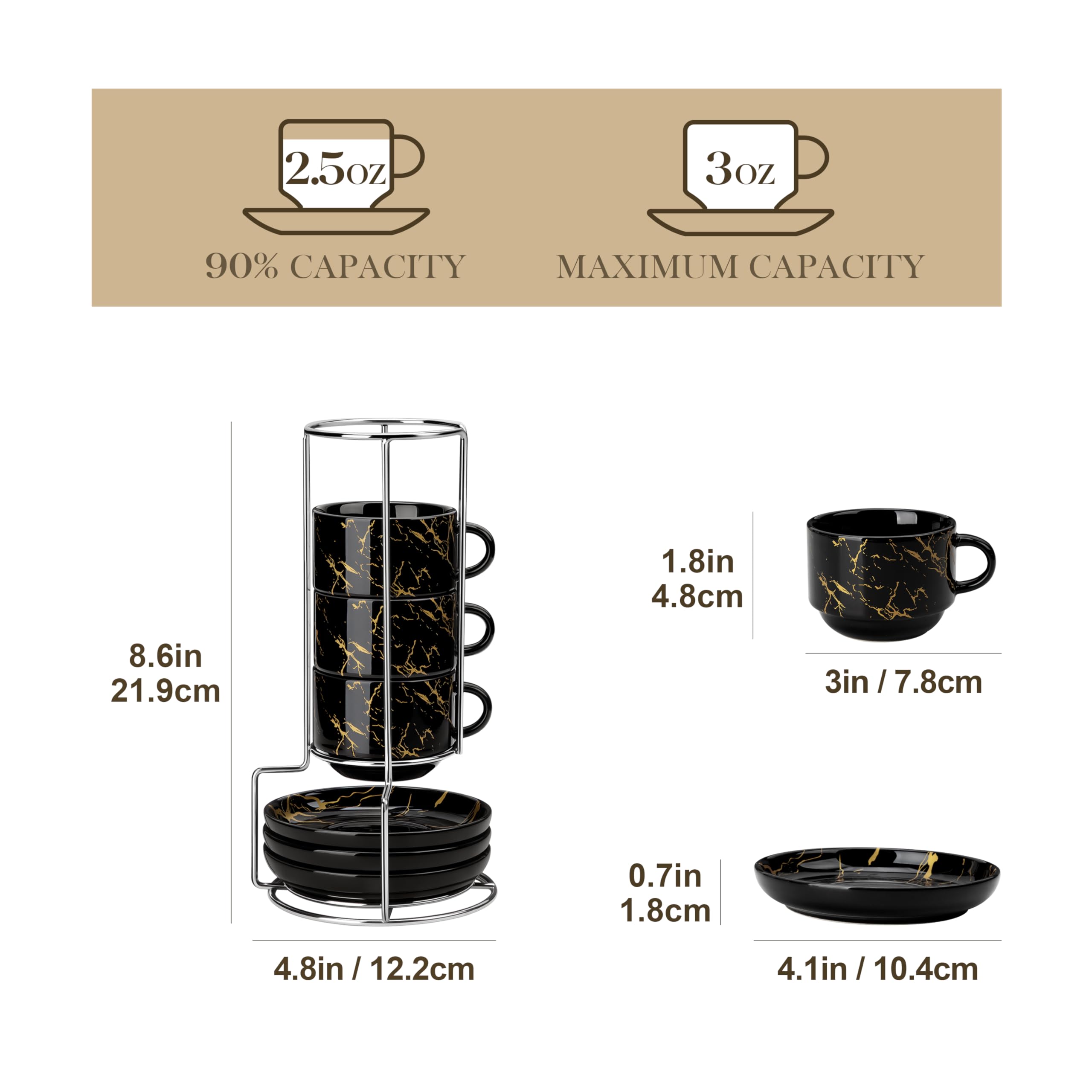 Tazas MALACASA de expreso con platillos, para servir con estilo.
