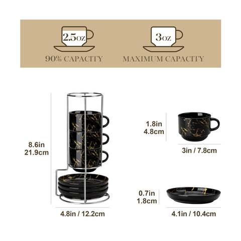 Tazas MALACASA de expreso con platillos, para servir con estilo.