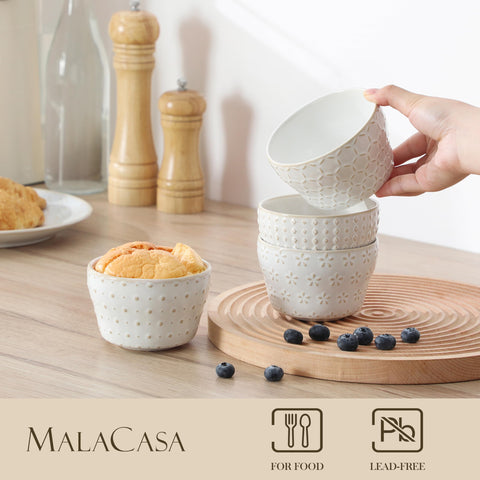 MALACASA duradero para microondas 8oz blanco arctico, práctico para calentar.