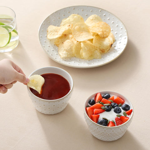 MALACASA postre fruta 8oz blanco arctico, perfecto para porciones de fruta.