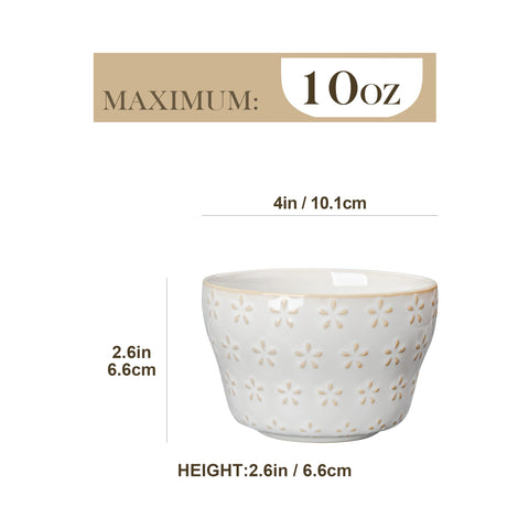 MALACASA tazón postre con relieve 8oz blanco arctico, aporte elegante a la mesa.