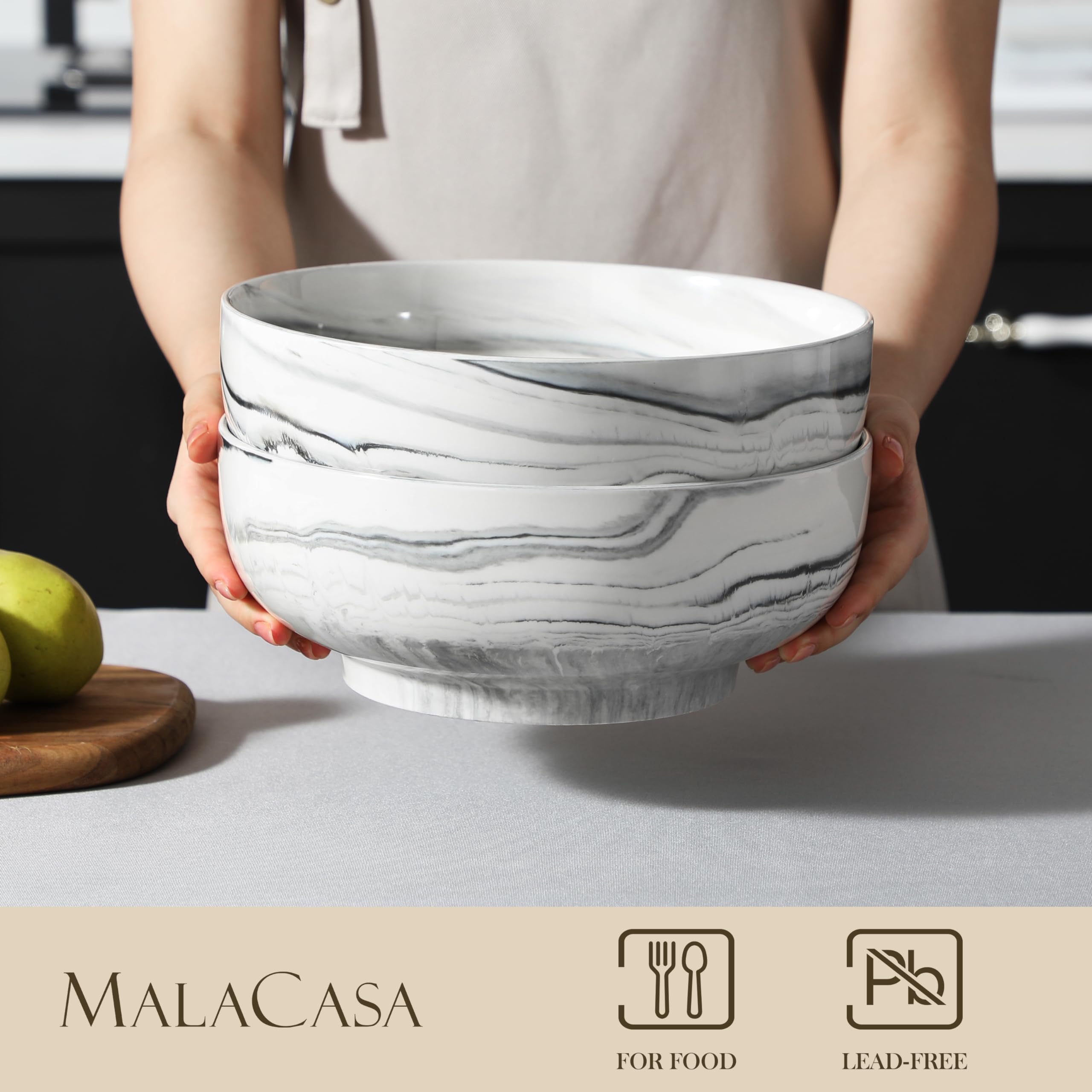Uso diario en cocina: tazón MALACASA de porcelana resistente para caliente y frío