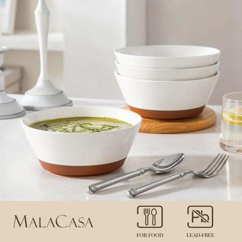 Malacasa tazón pho cerámico de 35 oz para caldos aromáticos y presentaciones atractivas.