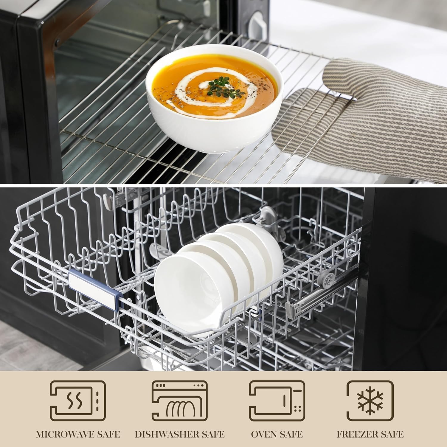 Uso multiusos MALACASA para ensaladas, cereales, sopas y postres.