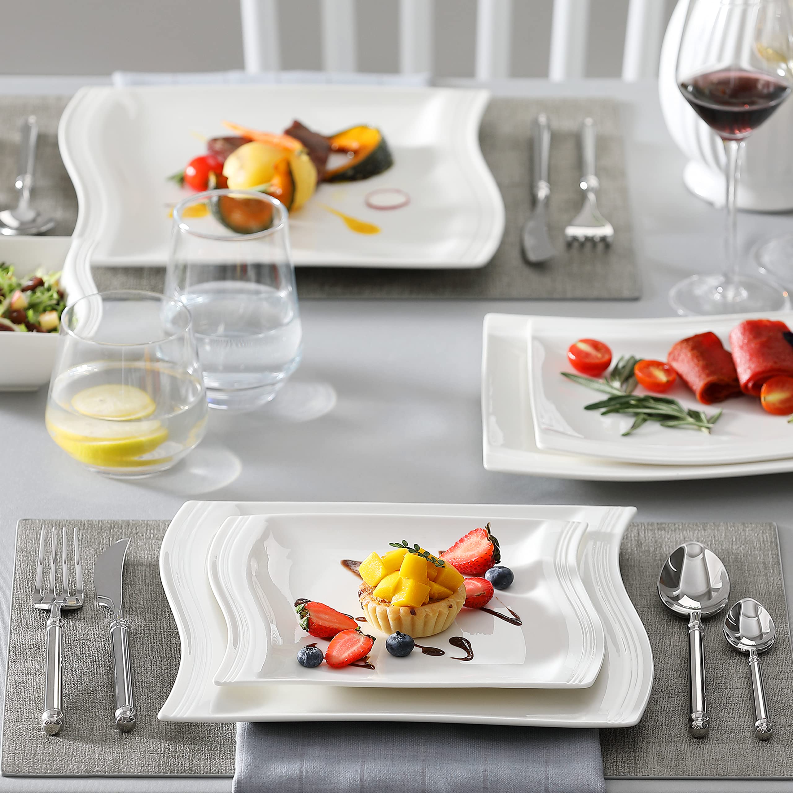 MALACASA Flora: bandeja rectangular de 11 pulgadas para servir aperitivos