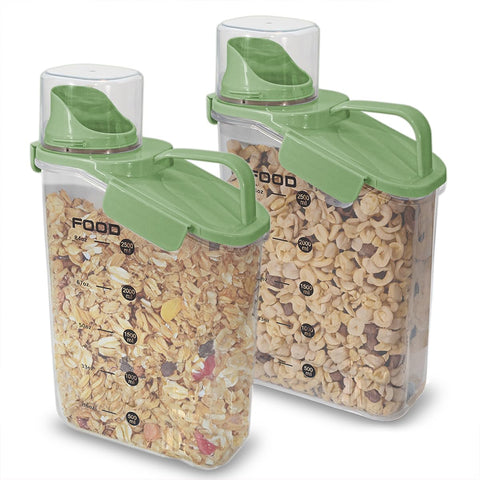 Malachite dos pack de contenedores 2,6 L herméticos para conservar alimentos