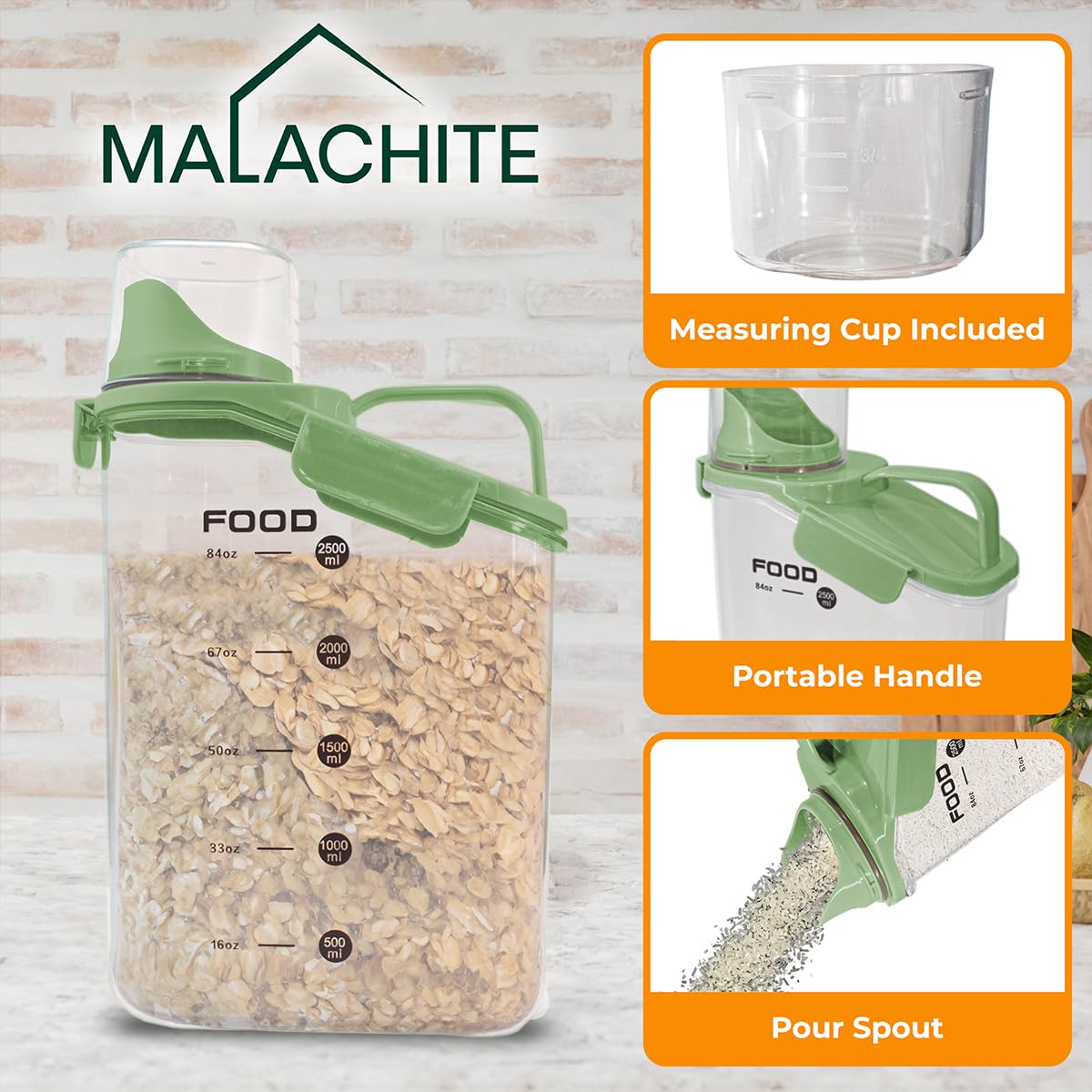 Malachite plástico sin BPA para uso seguro en alimentos