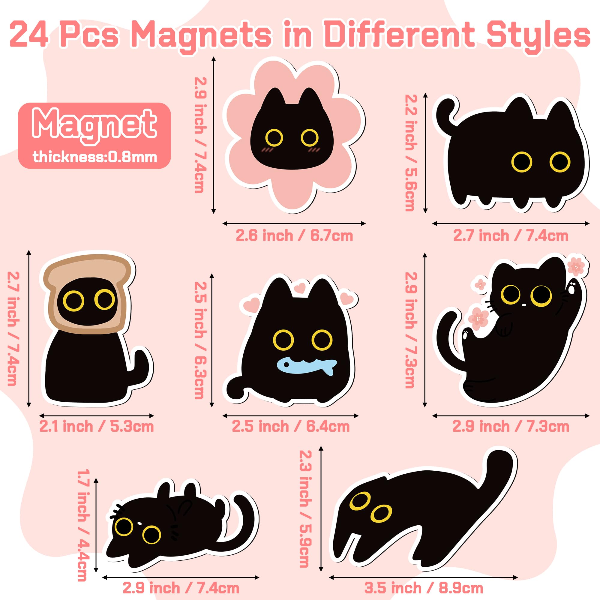 MallMall6 imán de nevera gato negro jugueton