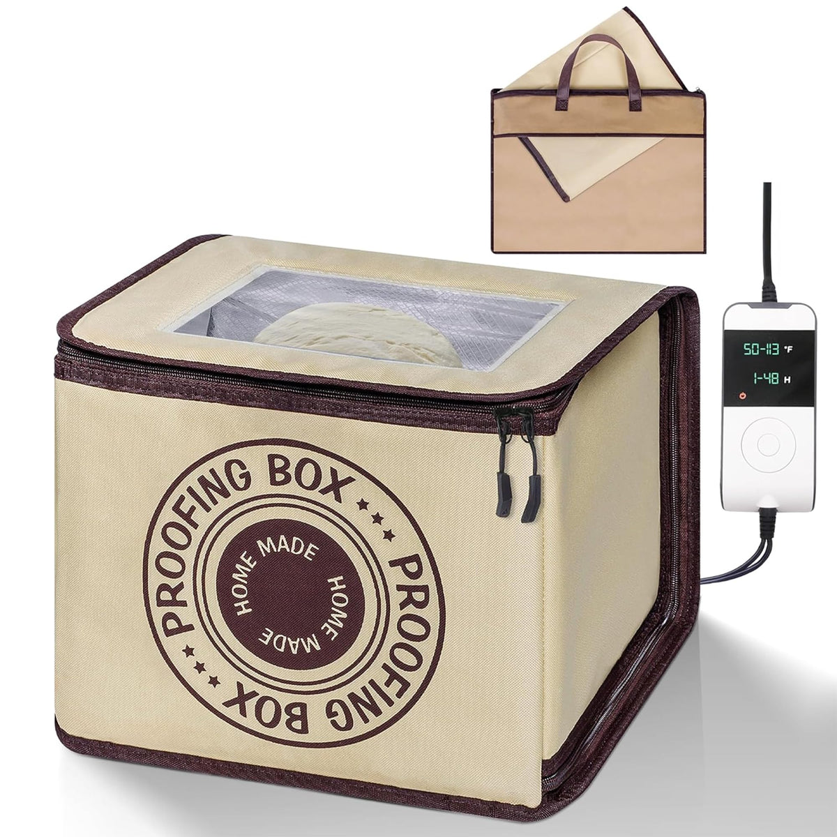 Mallroof caja de fermentación para pan con bolsa; fácil transporte y almacenamiento.