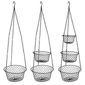 Cesta de malla de hierro Malmo en negro, diseño moderno para la despensa.