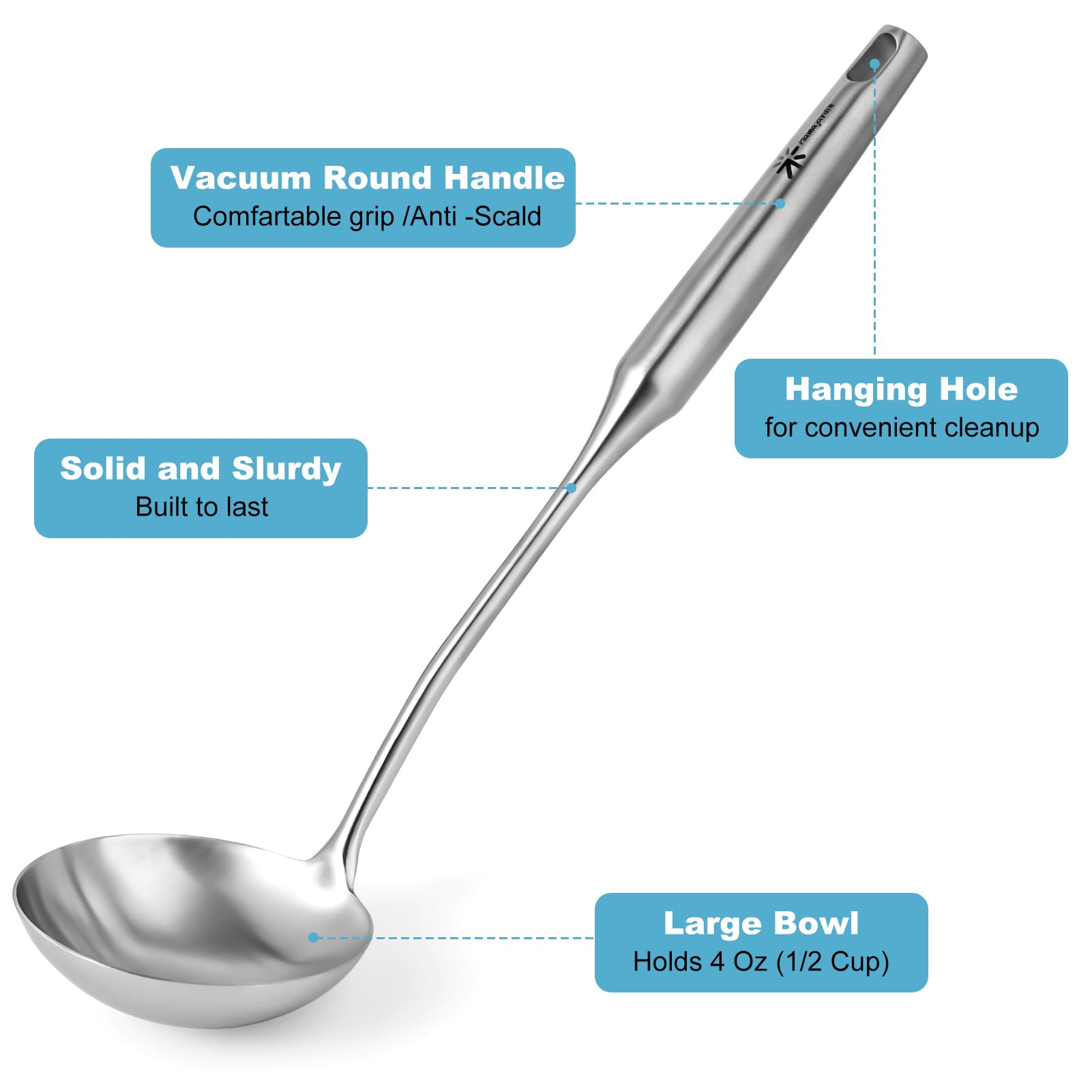 Mamajardin cucharón con cuenco profundo ideal para sopas y guisos.
