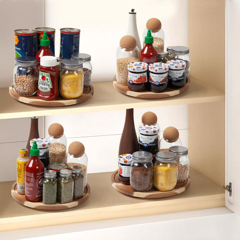 Mamalucky lazy Susan sirve como bandeja para aperitivos.