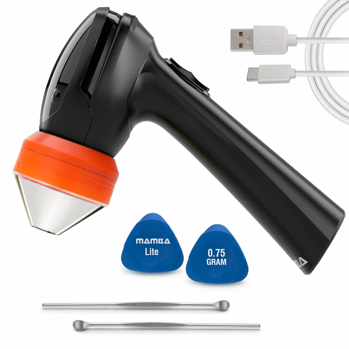 Mamba Lite: cabeza plástica naranja para molienda precisa de hierbas y especias en casa.