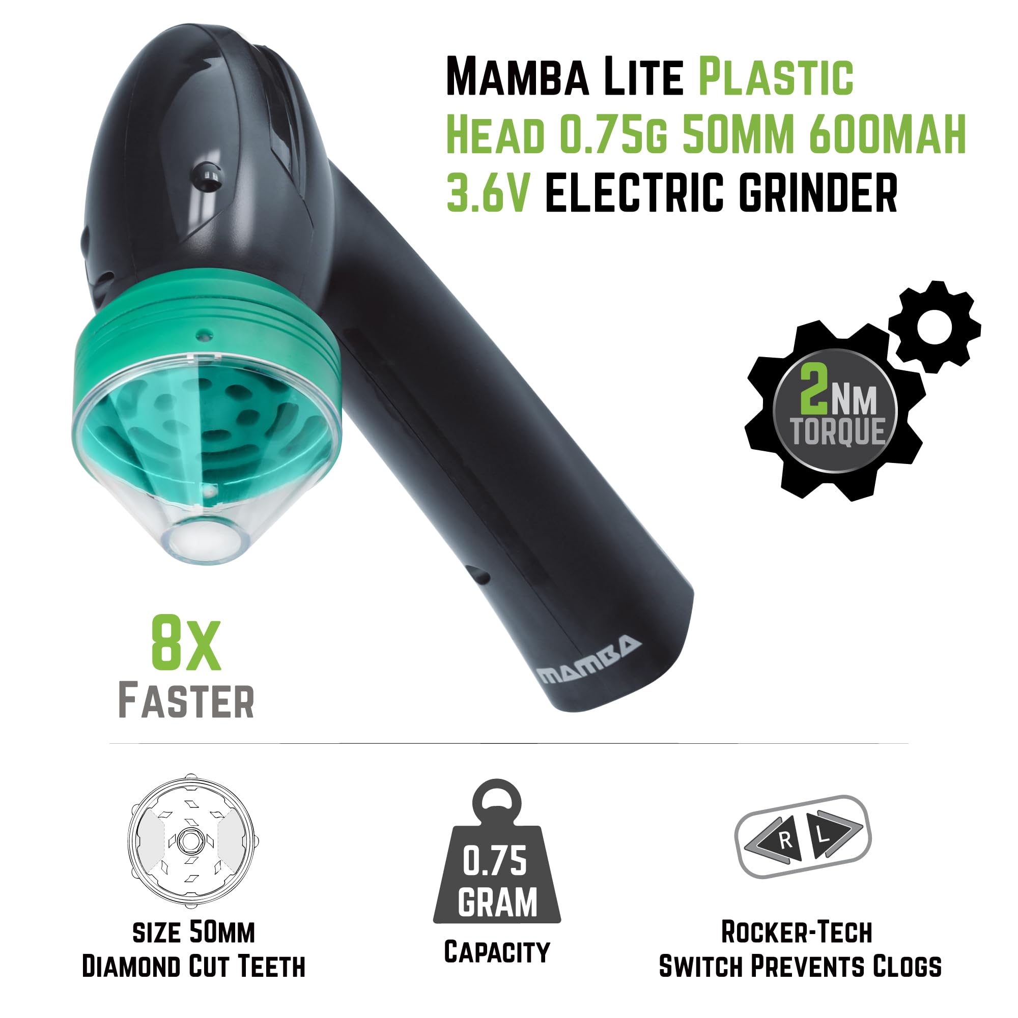 Mamba Lite con batería Ni-MH de 600 mAh para uso rápido y fiable
