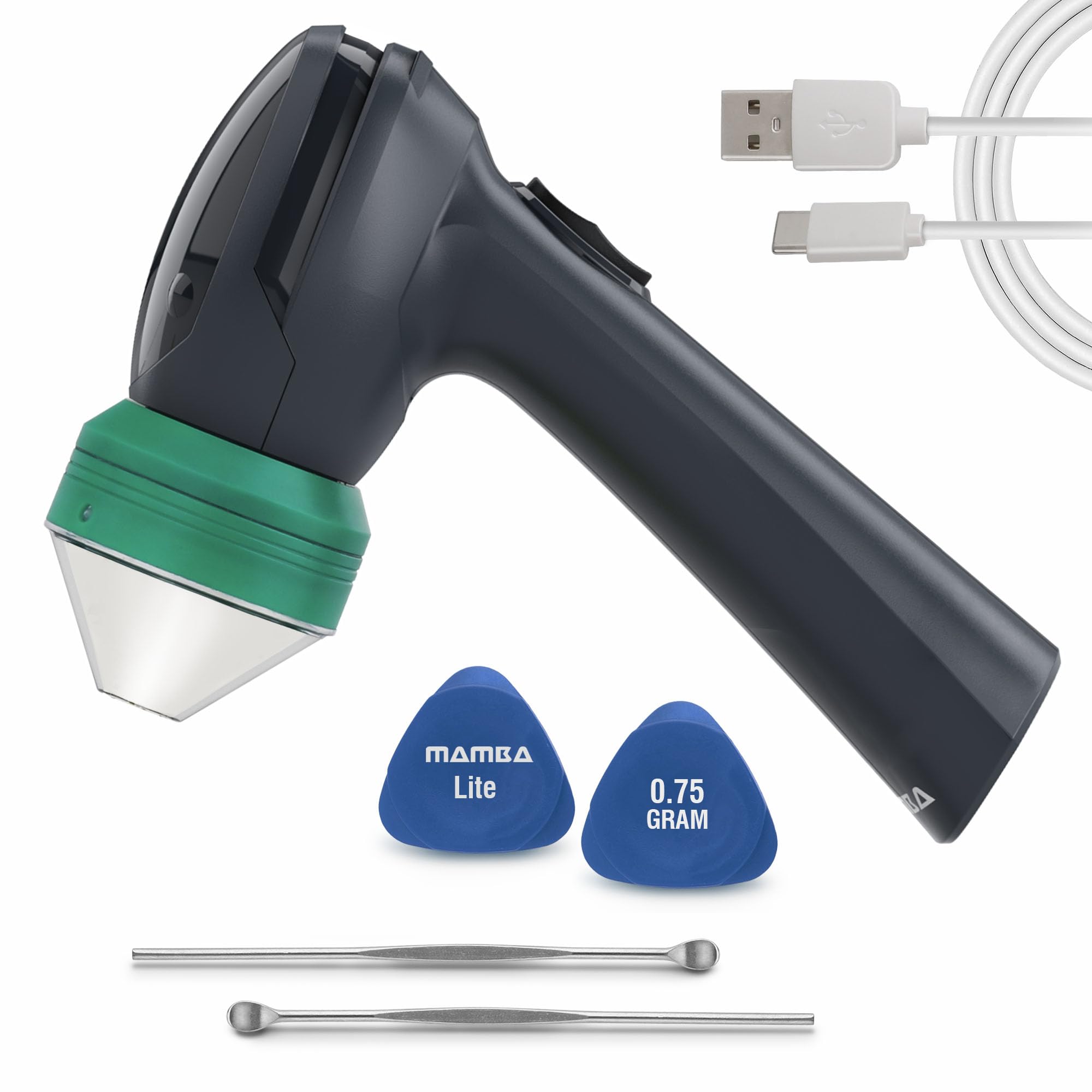 Mamba Lite con cabezal plástico verde para moler hierbas de forma limpia y precisa