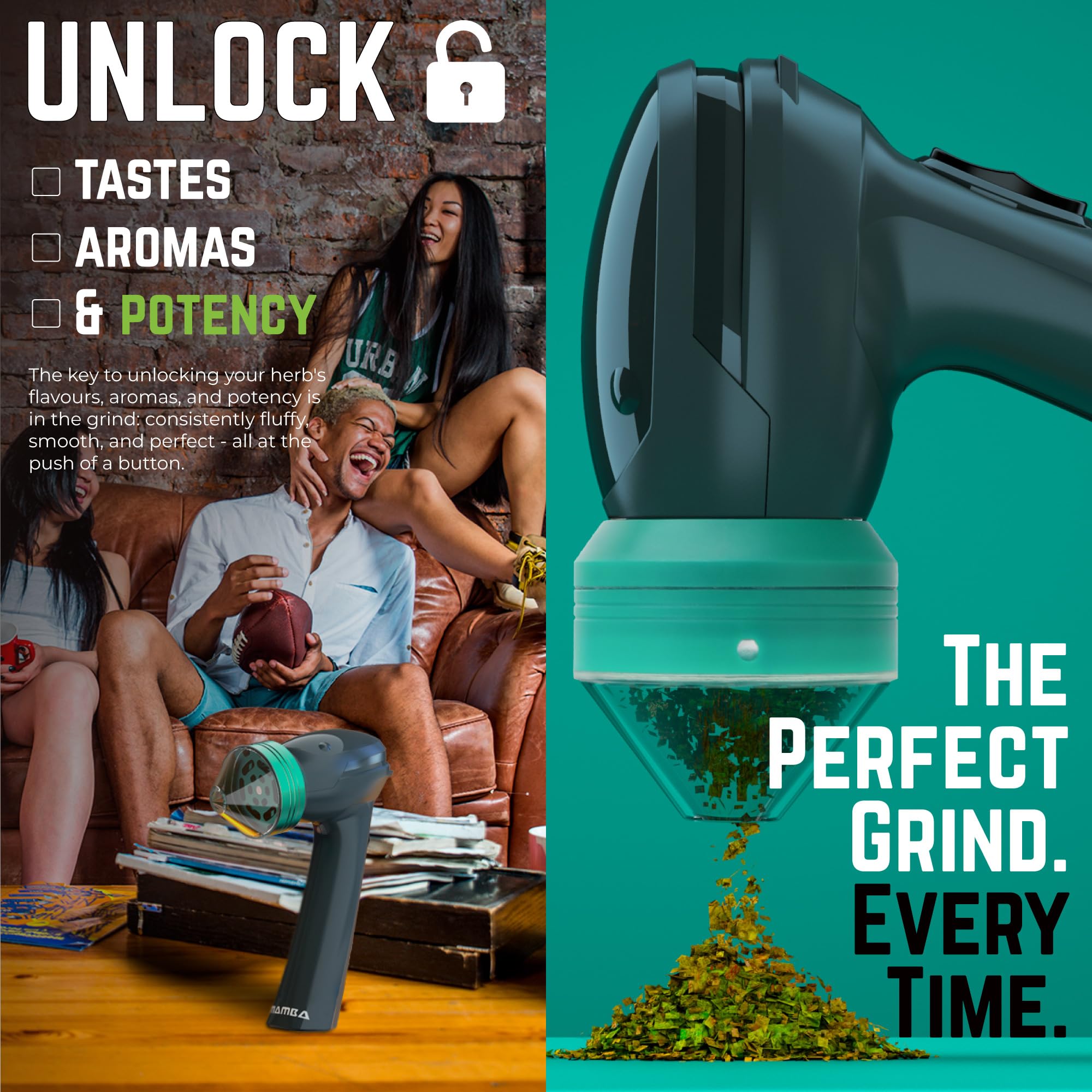 Mamba Lite con par motor de 2 Nm para molienda eficiente de aromas