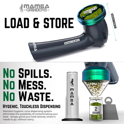 Mamba molino eléctrico con batería de 1500 mAh para uso portátil.