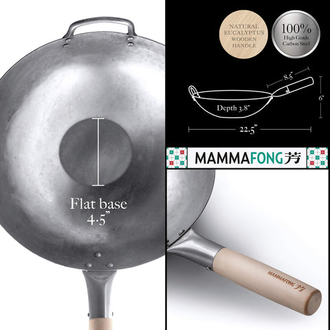 Wok de uso duro de Mammafong, pensado para uso profesional.