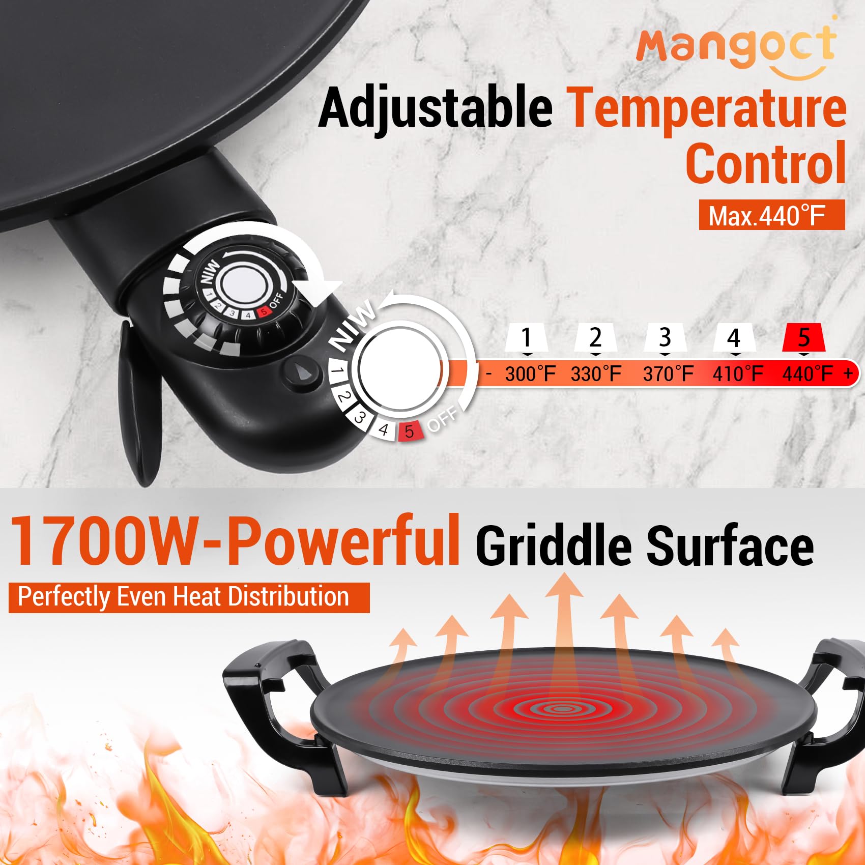 Mangoct Injera Maker control mecánico ajustable para resultados consistentes