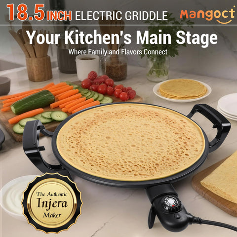 Mangoct Injera Maker con controles ajustables para cocción precisa