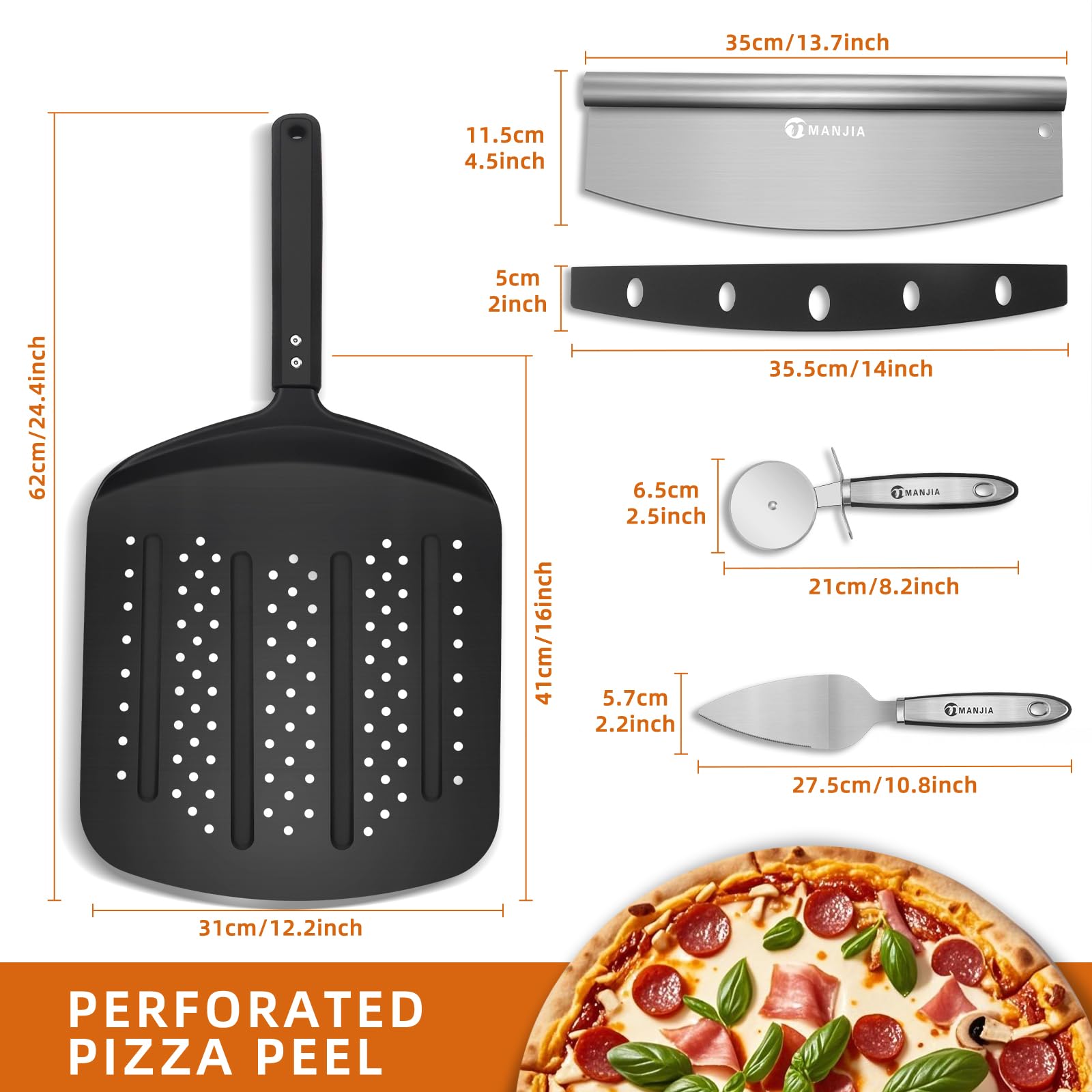 MANJIA espátula para servir pizza con manejo cómodo
