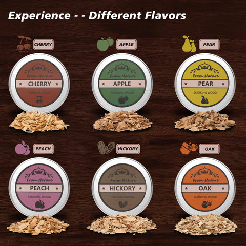 MANJUSAWA chips madera seis sabores para perfiles aromáticos