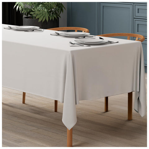 Mantel blanco WEALUXE para mesa rectangular 60x126, aspecto limpio y elegante.