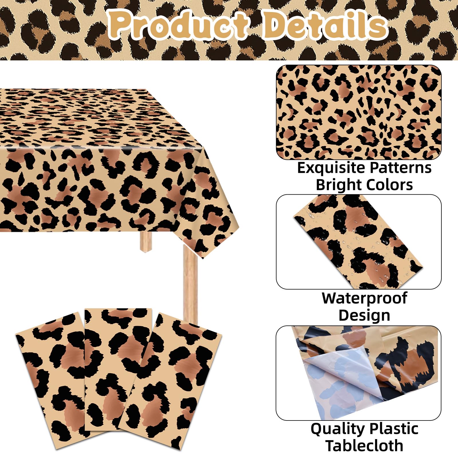Temicle mantel leopardado 54x108, ideal para temáticas safari y jungla.