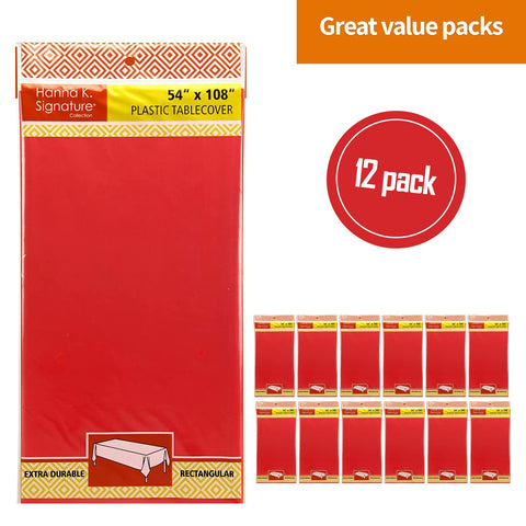 Mantel rojo para uso en interiores y exteriores, ideal para eventos.