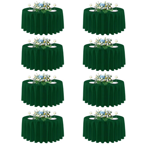 Mantel Sancua verde cazador para mesa redonda de 90 pulgadas, ideal para banquetes.