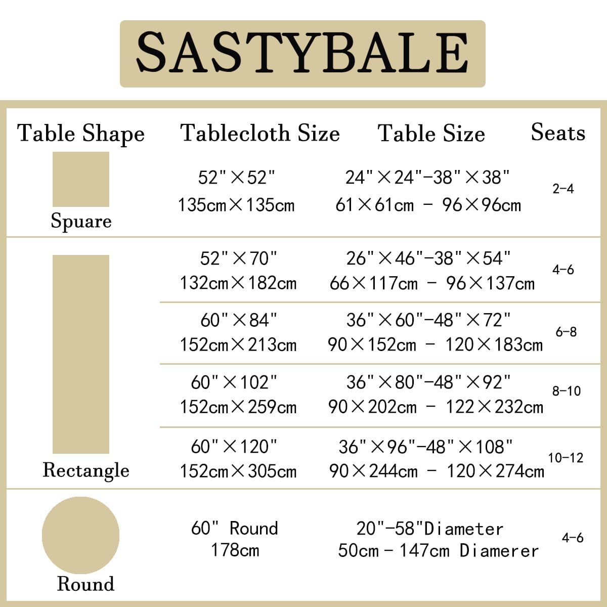 Mantel para interiores y exteriores SASTYBALE, protección de la mesa durante eventos.