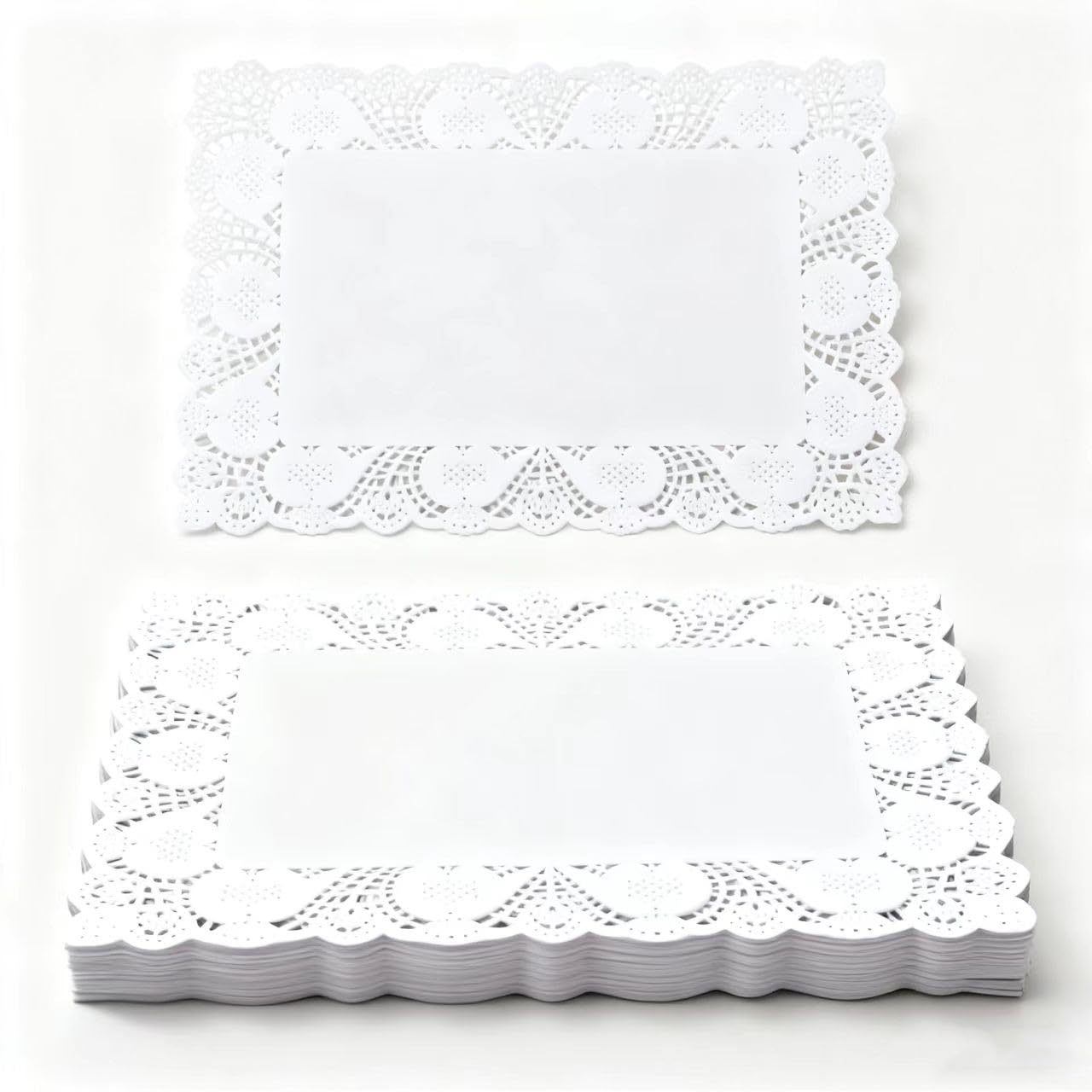 Manteles de papel con encaje blanco para eventos elegantes